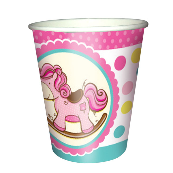 Стаканы бумажные "Лошадка Малышка" Розовая