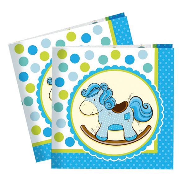 Салфетки "Лошадка Малыш" Голубая